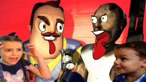 GRANNY Hello Neighbor спасает детей от  ГРЕННИ