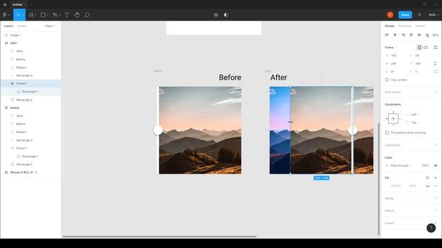Figma animation tutorial: "before and after" effect with drag trigger interaction | Clip content смотреть онлайн