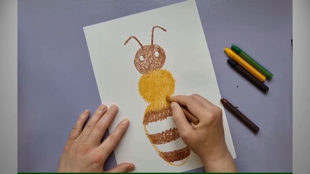 Светлана Назарова, воспитатель Школы № 1381. Рисование восковыми мелками «Пчелка» смотреть онлайн