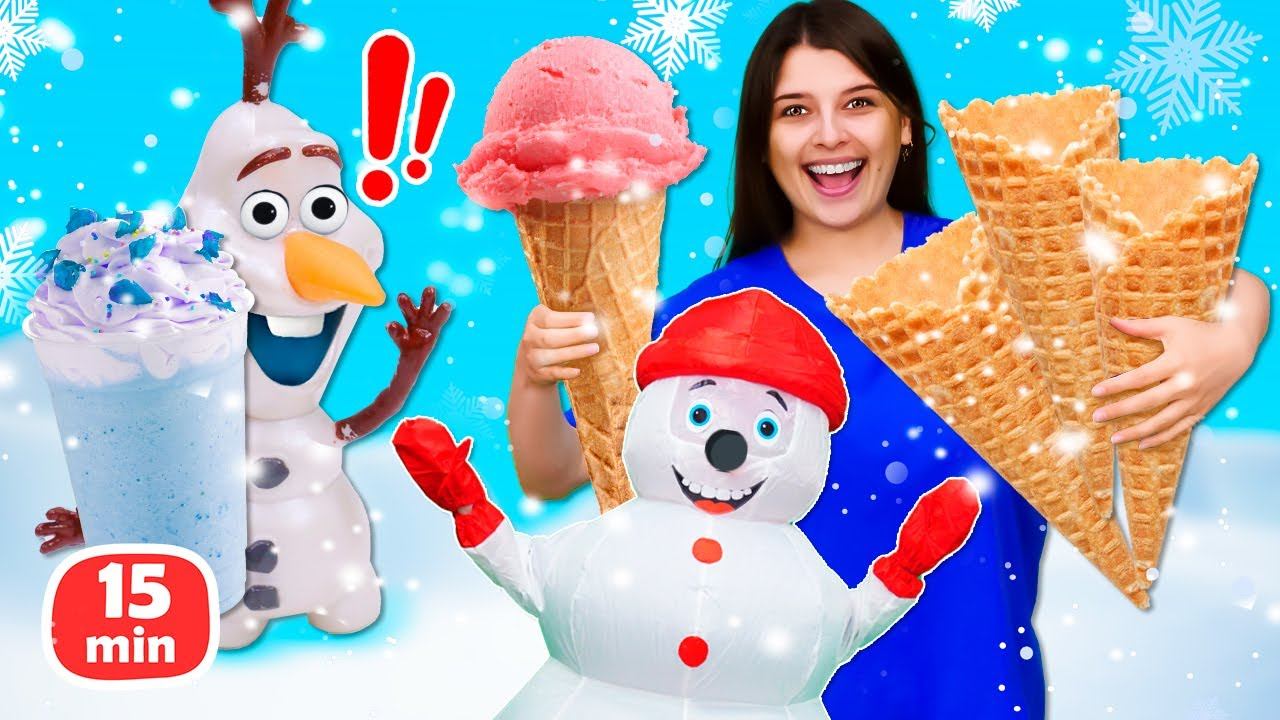 Зимняя сказка! Олаф и Волшебный Снеговик в сборнике видео для детей про ЗИМУ! смотреть онлайн
