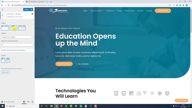 Personalizando o Menu no Tema Astra - CURSO DE WORDPRESS 2021 #13 смотреть онлайн