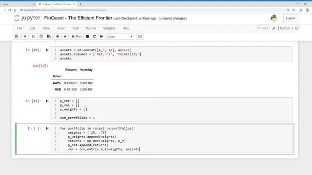 How to construct an efficient frontier of risky assets in Python? смотреть онлайн