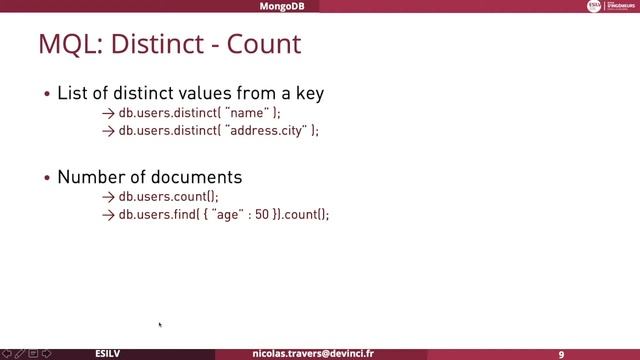 MongoDB 4 distinct count смотреть онлайн