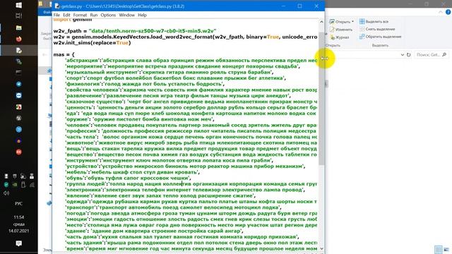 Классификатор слов на Python смотреть онлайн