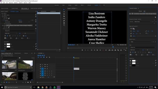 How to Create Scrolling Credits with Adobe Premiere Pro CC 2018 with the new Roll Feature смотреть онлайн
