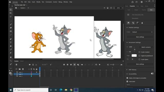 Tom And Jarry Animation making tutorial How to crate Tom And Jarry in Adobe Animate CC P-2 смотреть онлайн