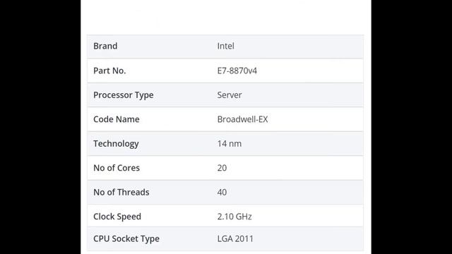 E7-8870v4 Intel Xeon E7-8870 V4 20 Core 2.10GHz 50MB L3 Cache Socket FCLGA2011 Processor #E78870v4