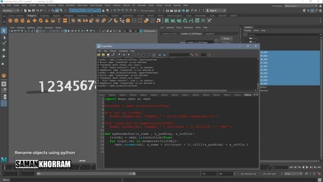 Python Maya, handy renaming script using python смотреть онлайн