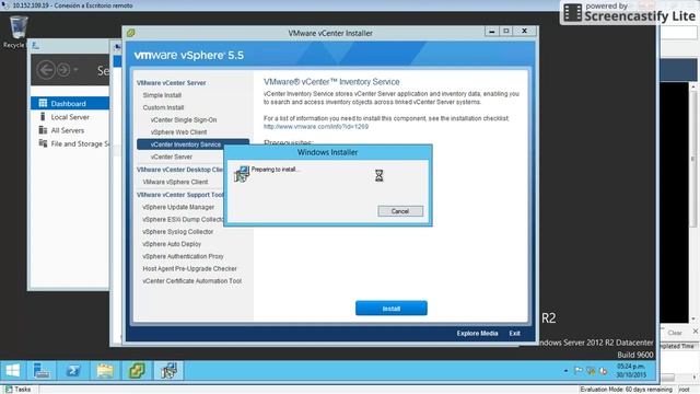 Pre-Instalación de VCenter 5.5 sobre Windows 2012R2 y SQL Express. смотреть онлайн