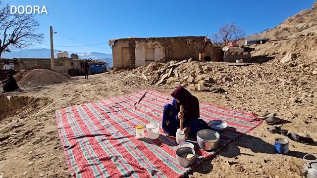 Grandmother's Grandchildren Helping Naseroo For Construction