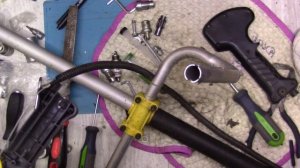 Восстановление кнопки  газа на рукоятке триммера Huter