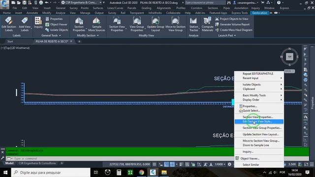 Configurações das seções transversais no AutoCAD Civil 3D 2020 | Aula 13 de 18 смотреть онлайн