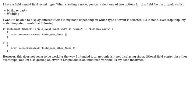 Drupal: Display different fields depending on field value in node template (2 Solutions!!) смотреть онлайн