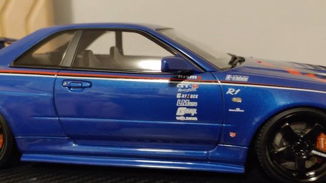IG-model 1/18 Nissan R34 GT-R R-tune Bayside Blue смотреть онлайн