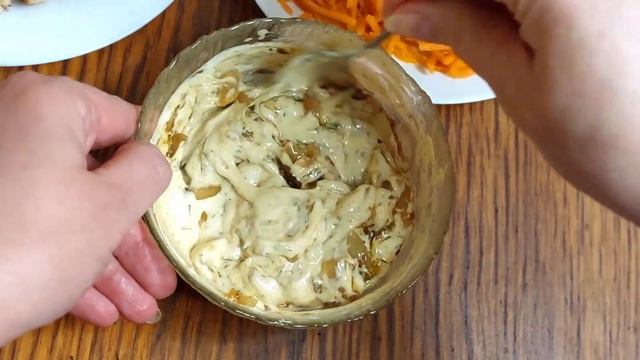 рулет з лаваша,курки та корейська морква,холодна закуска лаваш с курицей