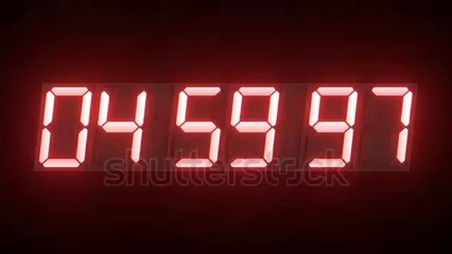 Digital Clock Countdown Timer - 10 Minutes, Seconds, Milliseconds, 3D Render смотреть онлайн