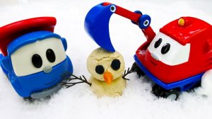 Видео про машинки: Грузовичок Лева и друзья сделали снеговика!