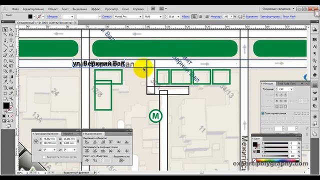 Отрисовка схемы проезда в Illustrator смотреть онлайн