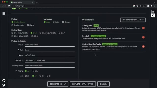 Create Spring Boot App in 3 Mins using Spring Initializer | Get Started with Spring Boot смотреть онлайн