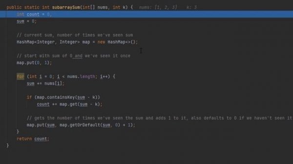 [SOLVED!] - Subarray Sum Equals K - LeetCode 560 - Java