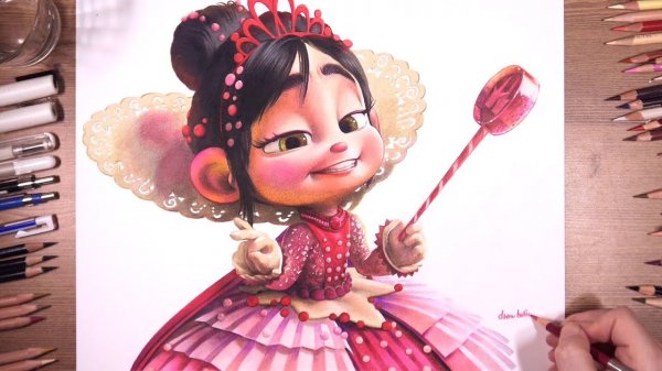 Drawing Princess Vanellope (Wreck-It Ralph)   drawholic