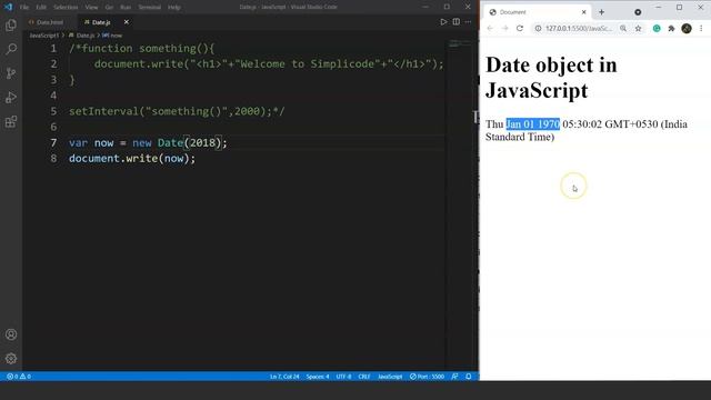 Date Object In JavaScript | How To Use Date Object In JavaScript | JavaScript Tutorial | SimpliCode смотреть онлайн
