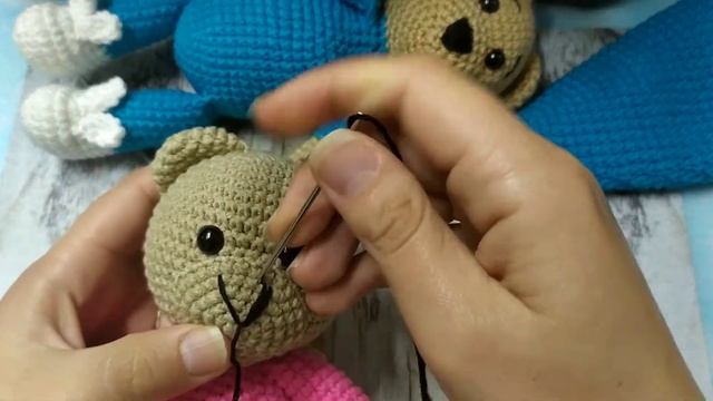 Мишка в пижаме Мастер класс часть 4/амигуруми мк смотреть онлайн