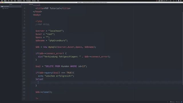 PHP 7 Tutorial 2019 Anfänger | #25 PHP MYSQL Daten löschen - DELETE смотреть онлайн