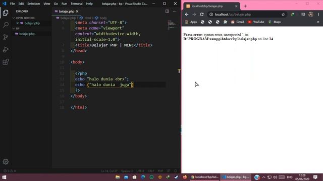 Tutorial PHP - Sesi 4 - echo - NCNL смотреть онлайн