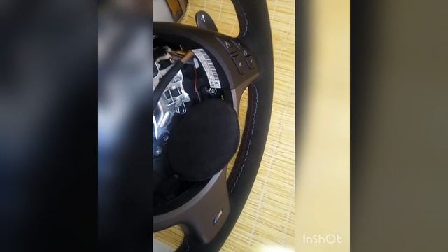 Перетяжка руля BMW в алькантару. смотреть онлайн