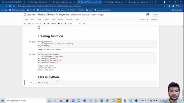 Python Function & List in python Basics of Python for Beginner Part 4 смотреть онлайн