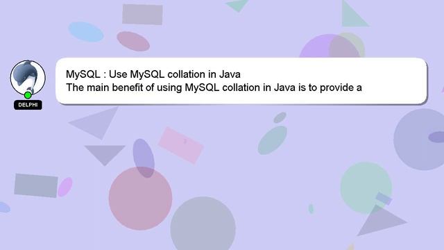 MySQL : Use MySQL collation in Java смотреть онлайн