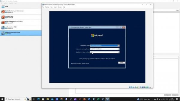 How to install windows server 2022 on VirtualBox