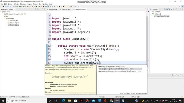 Java Substring | HackerRank java challenge 7 #java #HackerRank #substring смотреть онлайн