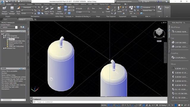 TUTORIAL AUTOCAD PLANT 3D - ROUTING PIPA UNTUK PEMULA смотреть онлайн