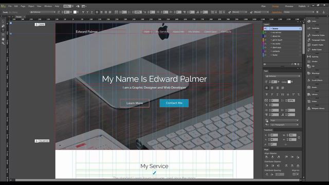 Adobe Muse CC Template "Edward Palmer". How to Edit "Home" Section. смотреть онлайн