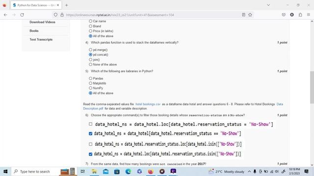 Python For Data Science NPTEL SWAYAM Course Week 3 Assignment Answers смотреть онлайн
