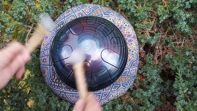 9" Steel tongue drum "Sadhu" handpan, tank drum смотреть онлайн