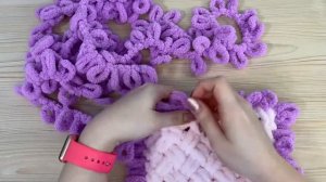 Плед из Alize Puffy. Обвязка края