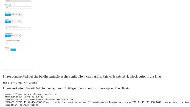 DevOps & SysAdmins: Cannot connect to mongodb instance on Azure смотреть онлайн