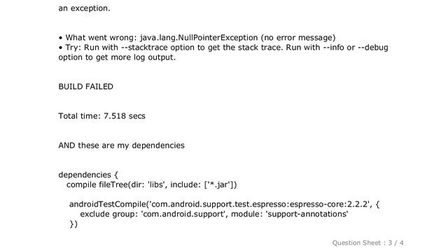 Android : java.lang.NullPointerException (no error message) смотреть онлайн