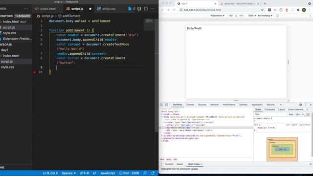 JavaScript Creating Elements смотреть онлайн