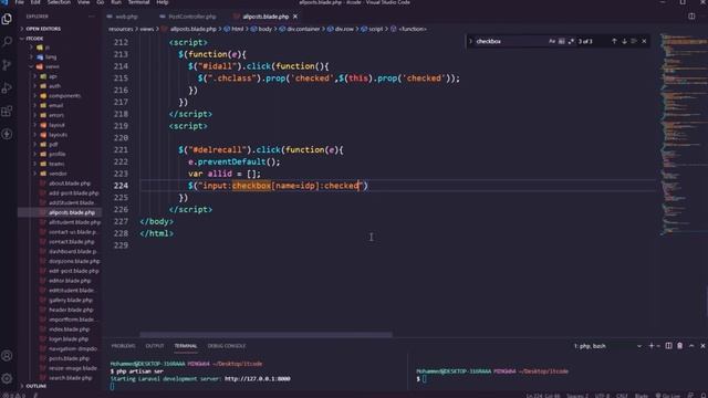 51-Laravel 8 Tutorial - Delete Multiple Record Using Checkbox لارافيل 8 смотреть онлайн
