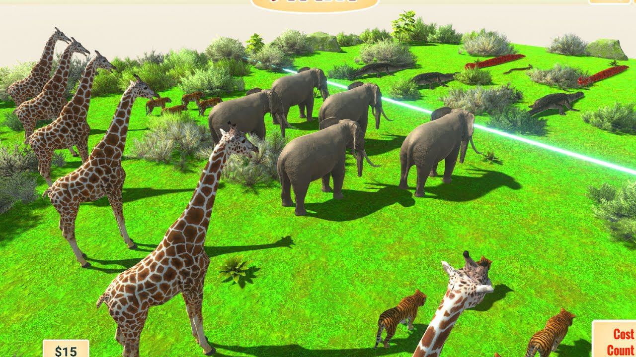 Elephants And Giraffes Vs Snakes And Crocodiles, Animal Revolt Battle Simulator  Part 4