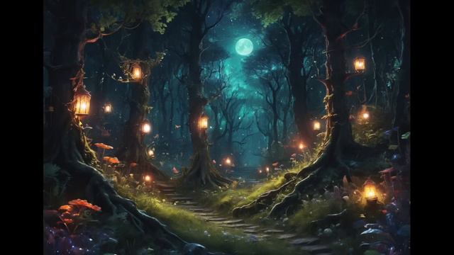 ASMR Sounds With Relaxing Music Magical Forest Sounds Fairies Tapping Rain Thunder Pan Flute Marimb смотреть онлайн