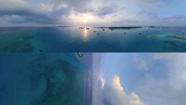 Maldives. Above and below the sea. Aerial and underwater 360 video in 8K. Virtual travel смотреть онлайн