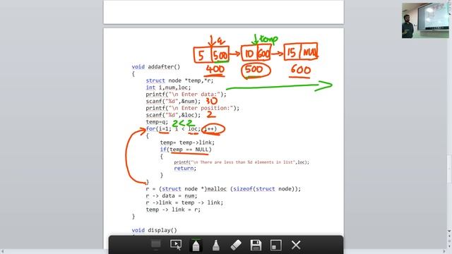 SINGLE LINKED LIST C PROGRAM PART 5 ADD NODE IN MIDDLE AT GIVEN LOCATION смотреть онлайн
