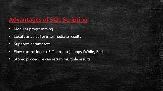 45 Introduction to SQL Scripting смотреть онлайн