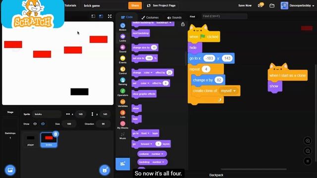 How to Make a Brick Breaker Game || Scratch 3.0 Tutorial (Part 1) смотреть онлайн